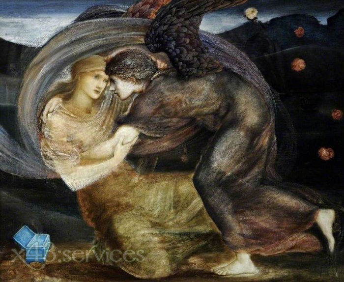 Edward C Burne-Jones - Cupid liefernd Psyche - Cupid Delivering Psyche - zum Schließen ins Bild klicken